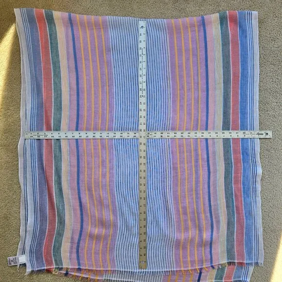 NWOT GAP Linen Cotton Large Striped Wrap Scarf Shawl - Picture 1 of 7